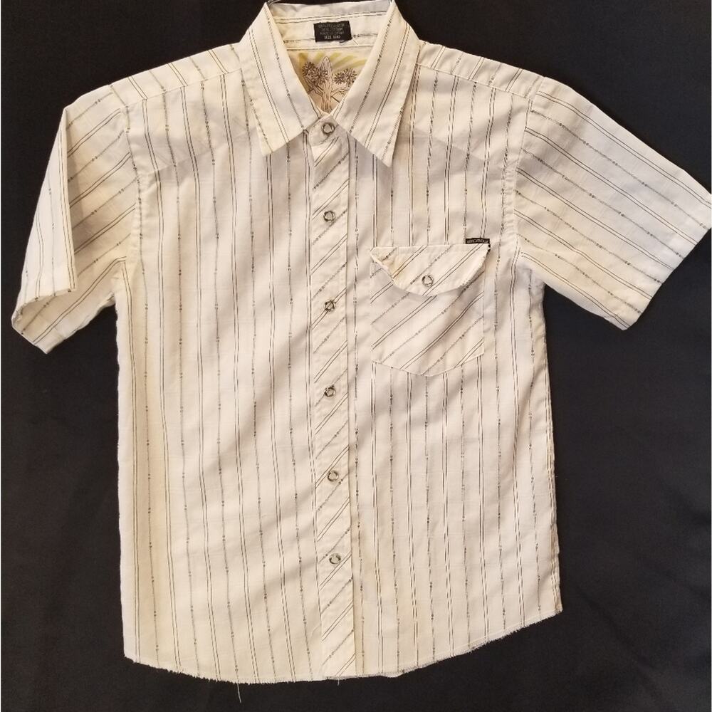 Micros Clothing Boys Dress Shirt Button‎ Short Sleeve Collar Button Down Size 4